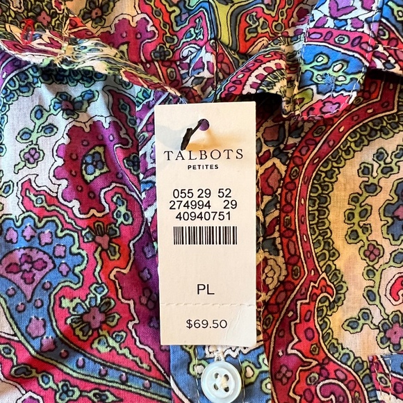 Talbots Paisley Long-Sleeve blouse size PL - Picture 9 of 9